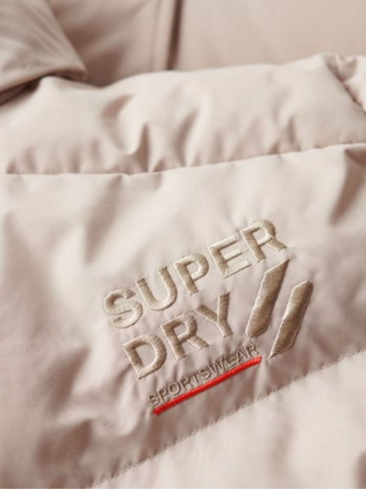 Superdry Nude Hooded Microfibre Sports Puffer Jacket - Image 6 of 6