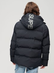 Superdry Blue Hooded Boxy Puffer Jacket - Image 2 of 3
