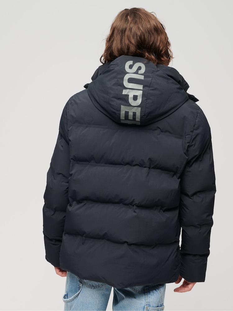Superdry Blue Hooded Boxy Puffer Jacket - Image 2 of 3