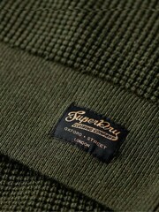 Superdry Green Textured Crew Knit 100% Cotton Jumper - Image 5 of 6