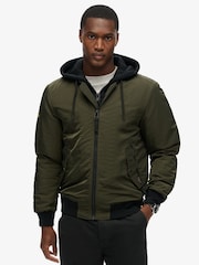 Superdry Green Military Hooded MA1 Bomber Jacket - Image 2 of 7