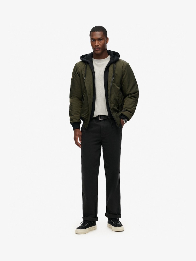 Buy Superdry Green Military Hooded MA1 Bomber Jacket from Next