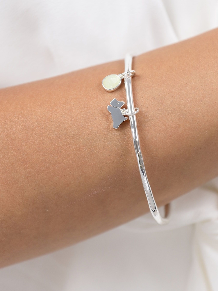 Radley Ladies Sloane Square Silver Plated Aquamarine Jumping Dog Bangles RYJ3317S - Image 1 of 5