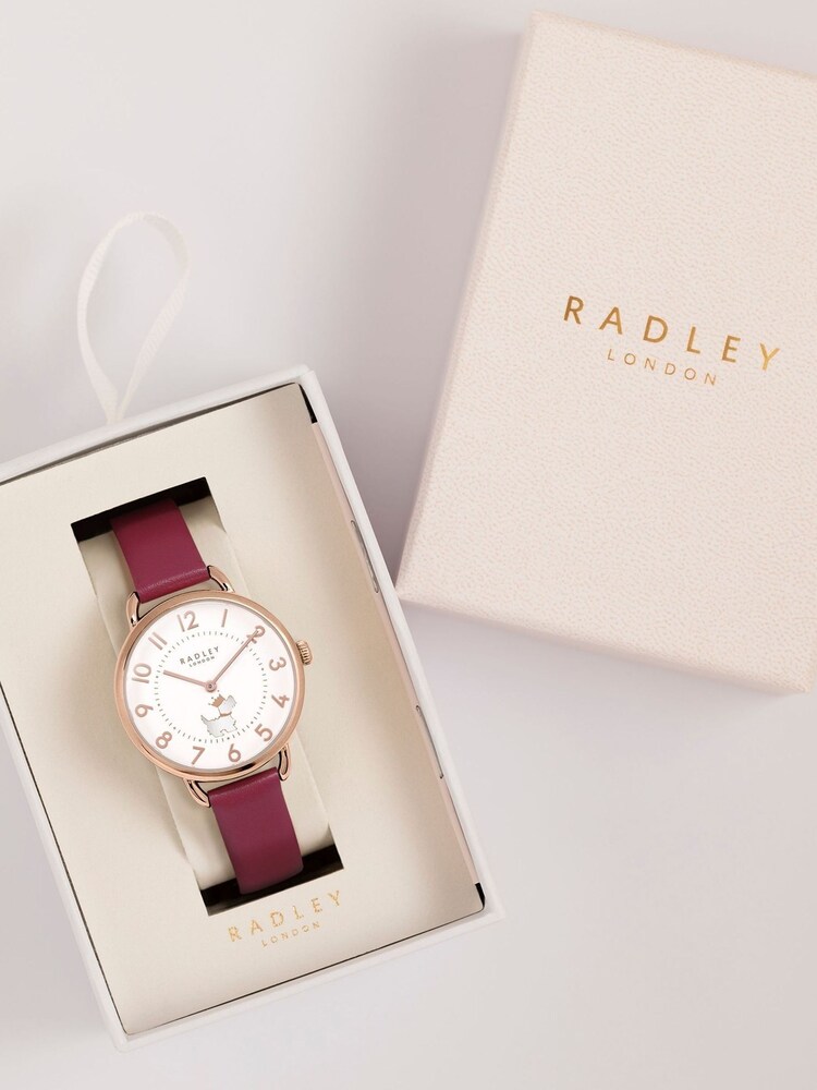 Radley Ladies Pink 25th Coronation Anniversary - Camden Collection Open Shoulder Dark Rose Watch RY21646 - Image 4 of 4 Radley Ladies Pink 25th Coronation Anniversary - Camden Collection Open Shoulder Dark Rose Watch RY21646 - Image 4 of 4