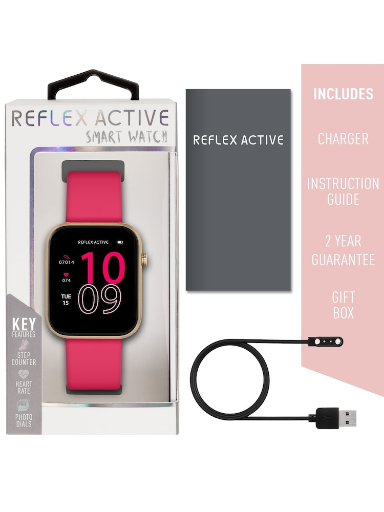 Reflex Active Pink Series 12 Strap Smart Watch - Image 5 of 7