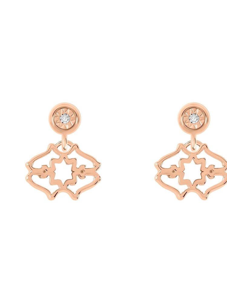 Radley Ladies Gold Plated Diamond Street 18ct Rose Sterling Silver Heirloom With Diamond Centre Stud Earrings RYJ1366 - Image 1 of 2 Radley Ladies Gold Plated Diamond Street 18ct Rose Sterling Silver Heirloom With Diamond Centre Stud Earrings RYJ1366 - Image 1 of 2