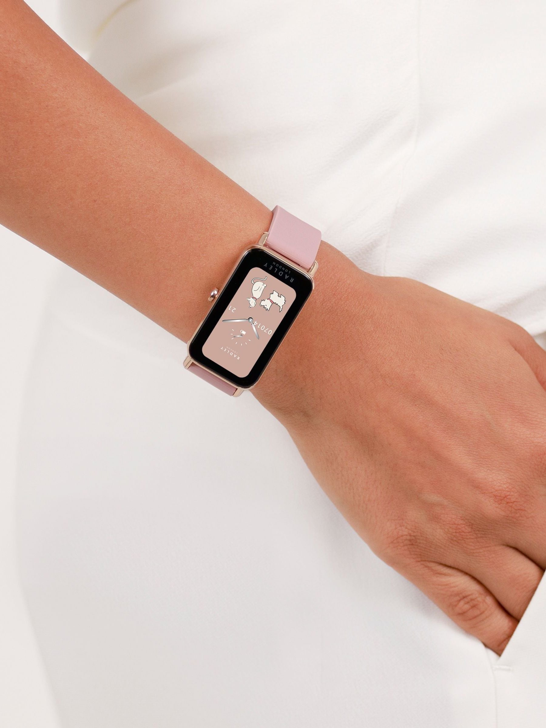 Buy Radley Pink Ladies Series 21 Smart Rose Cobweb Lozenge Watch