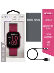 Reflex Active Red Series 12 Berry Strap Smart Watch - Image 5 of 6