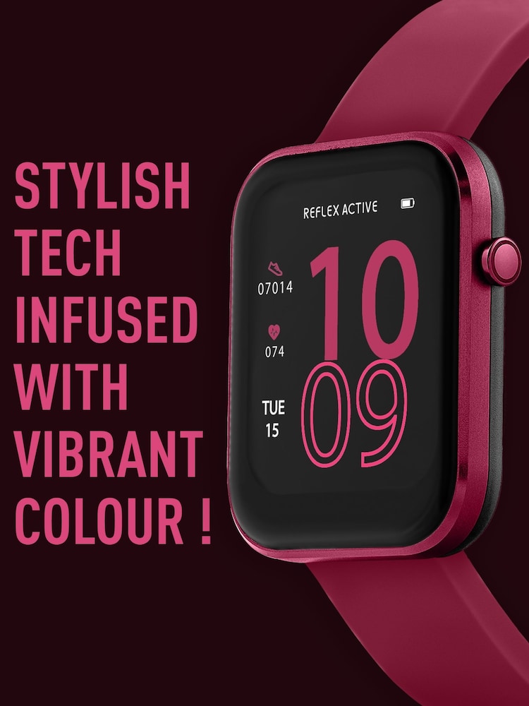 Reflex Active Red Series 12 Berry Strap Smart Watch - Image 6 of 6