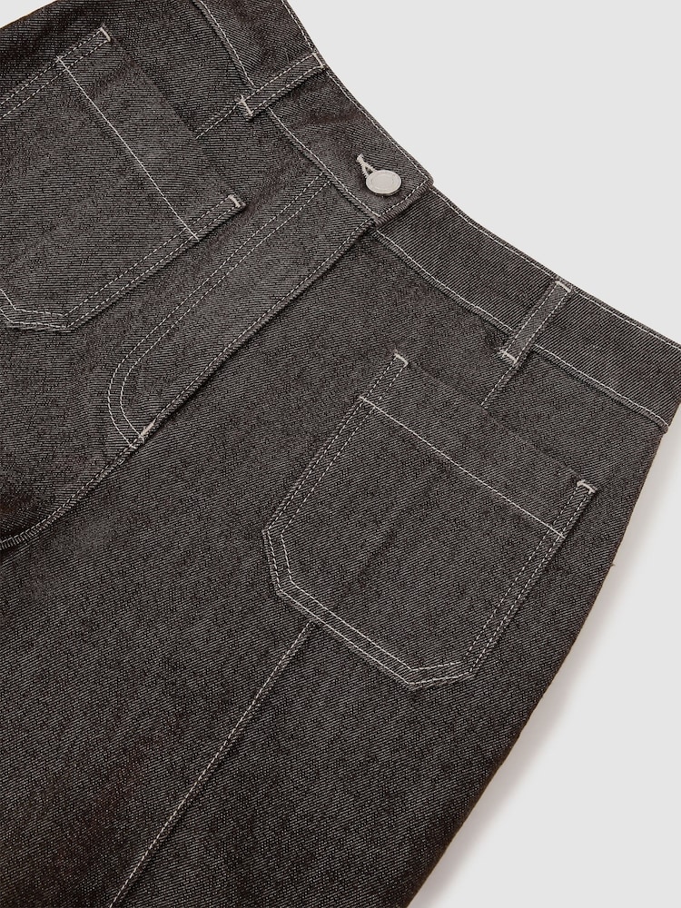 Reiss Brown Sakura Patch-Pocket Flared Jeans - Image 11 of 11