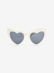 White Kids Beaded Sunglasses - Image 3 of 5