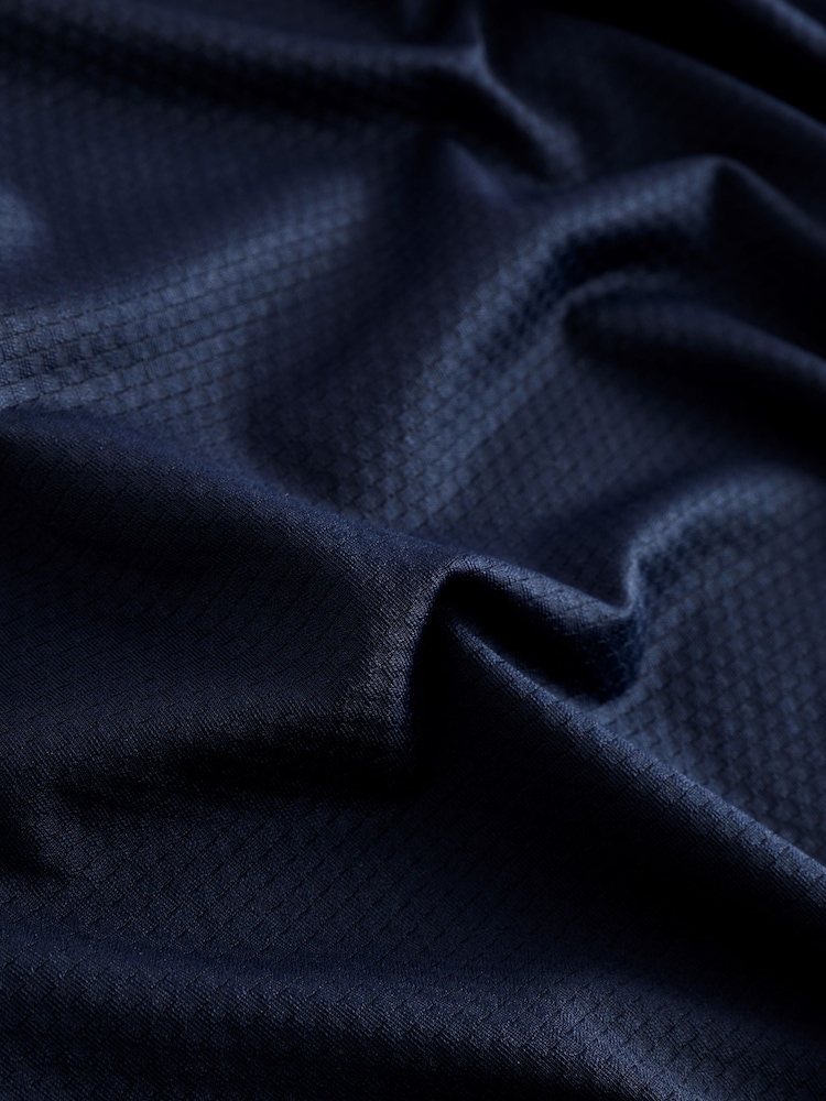 Navy Blue Active Textured Golf Polo Shirt - Image 10 of 10