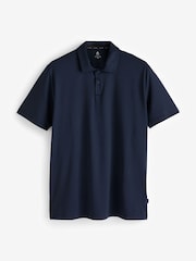 Navy Blue Active Textured Golf Polo Shirt - Image 8 of 10