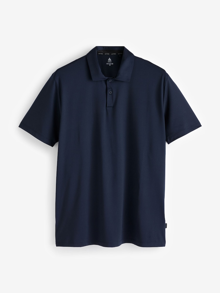 أزرق داكن أزرق - قميص بولو Golf بارز الملمس Active - Image 8 of 10