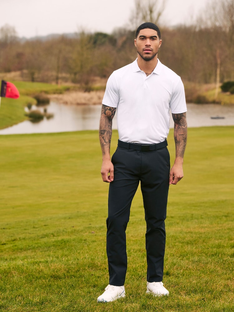 White Textured Golf Polo Shirt - Image 2 of 8