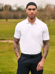 White Textured Golf Polo Shirt - Image 3 of 8