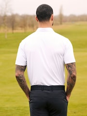 White Textured Golf Polo Shirt - Image 4 of 8