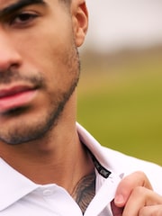 White Textured Golf Polo Shirt - Image 5 of 8