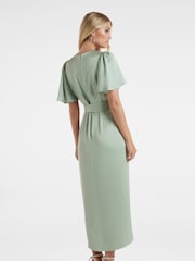 Forever New Green Carolina Satin Midi Dress - Image 2 of 4