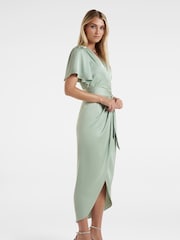 Forever New Green Carolina Satin Midi Dress - Image 3 of 4