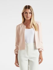 Forever New Nude Tilly Collarless Blazer - Image 1 of 5