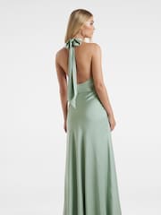 Forever New Sage Green Yvette Knot Tie Neck Gown - Image 3 of 4