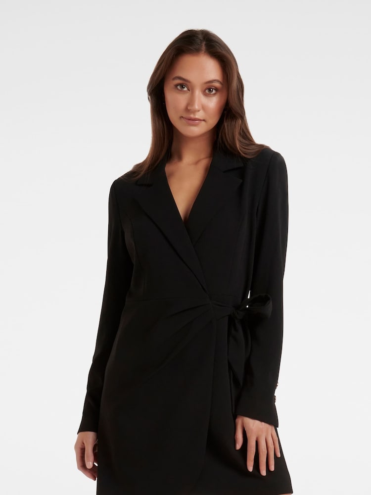 Forever New Black Kate Wrap Blazer Dress - Image 3 of 5