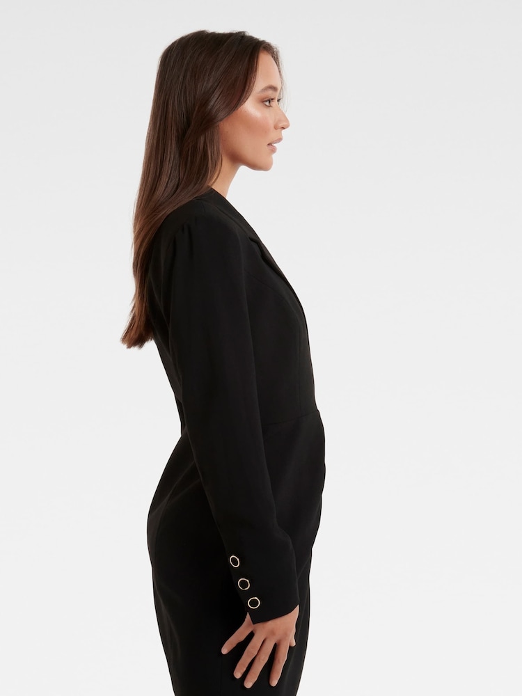 Forever New Black Kate Wrap Blazer Dress - Image 4 of 5