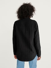 Black Long Sleeve Crochet Insert Shirt - Image 3 of 7