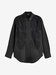 Black Long Sleeve Crochet Insert Shirt - Image 6 of 7