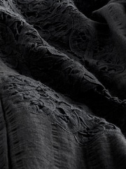 Black Long Sleeve Crochet Insert Shirt - Image 7 of 7