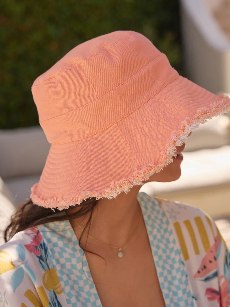 Coral Pink/Lobster Reversible Bucket Hat - Image 4 of 7