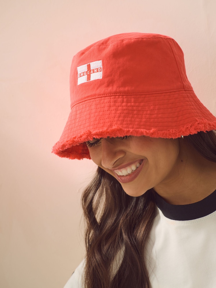 Red England Bucket Hat - Image 3 of 4