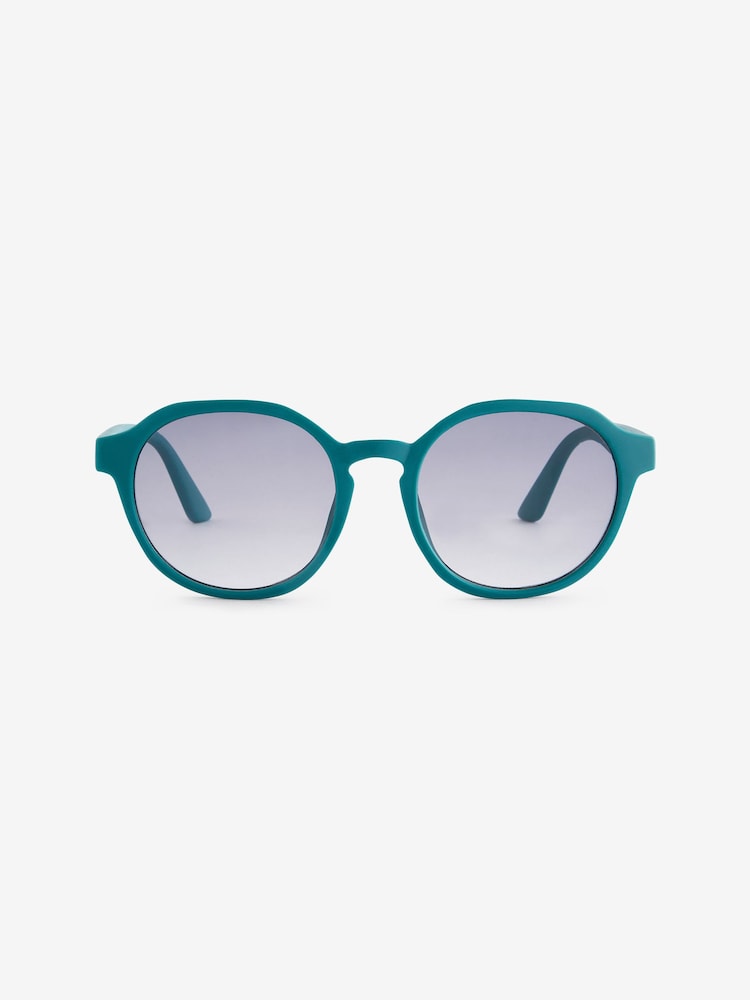 Petrol Blue Round Frame Sunglasses - Image 2 of 3