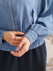 Blau - Bomberjacke aus Tencel - Bild 4 von 6