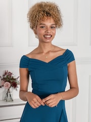 Petrolblau - Jolie Moi Desiree Ausgestelltes, gerüschtes Kleid - Bild 3 von 5