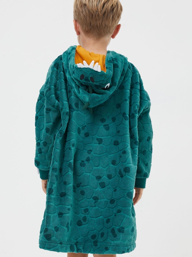 FatFace Green Oversized Crocodile Hoodie - Image 2 of 4