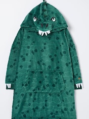 FatFace Green Oversized Crocodile Hoodie - Image 4 of 4