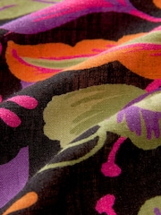 Multi Floral Print Linen Blend V-Neck Midi Dress - Image 6 of 6