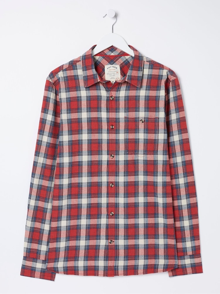 FatFace Red Nevis Check Shirt - Image 5 of 5 FatFace Red Nevis Check Shirt - Image 5 of 5