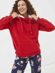 FatFace Red Izzy Borg Overhead Hoodie - Image 1 of 5