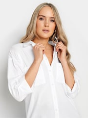 Long Tall Sally White Oversized 100% Cotton Shirt - Image 4 of 4