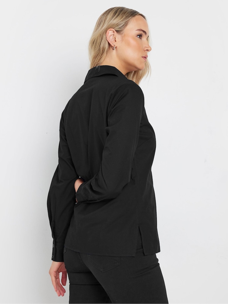 Long Tall Sally Black Fitted 100% Cotton Shirt - Image 3 of 4
