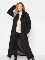 Long Tall Sally Black Maxi Teddy Coat - Image 1 of 5