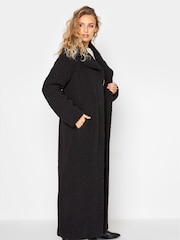 Long Tall Sally Black Maxi Teddy Coat - Image 3 of 5