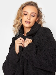 Long Tall Sally Black Maxi Teddy Coat - Image 4 of 5