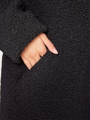 Long Tall Sally Black Maxi Teddy Coat - Image 5 of 5