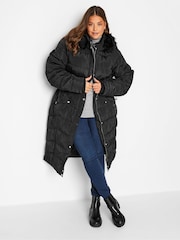 Long Tall Sally Black Midi Puffer Coat - Image 1 of 4