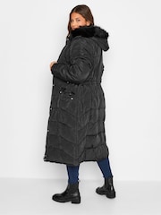 Long Tall Sally Black Midi Puffer Coat - Image 2 of 4