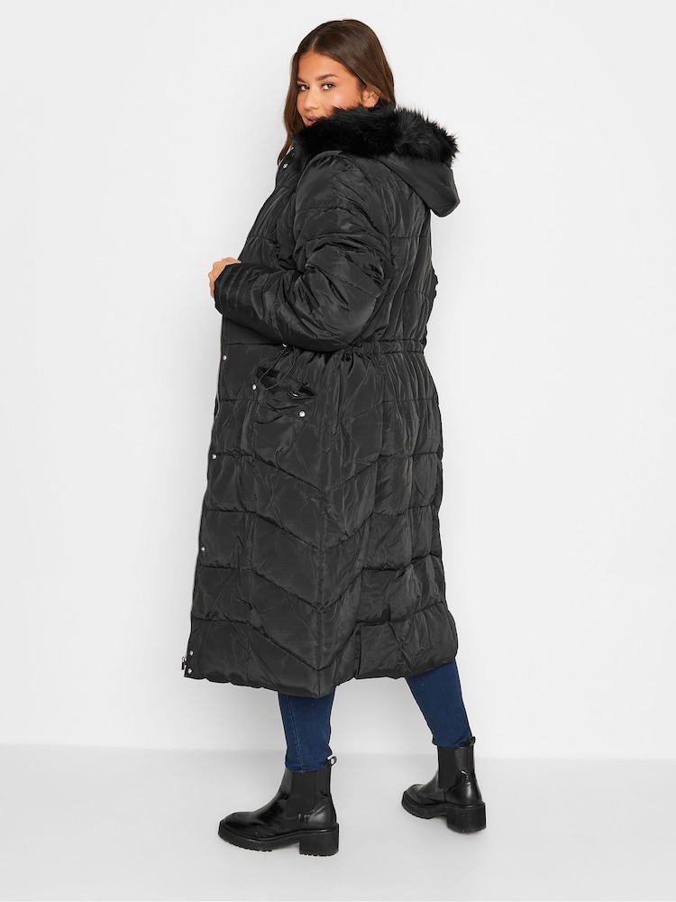 Long Tall Sally Black Midi Puffer Coat - Image 2 of 4